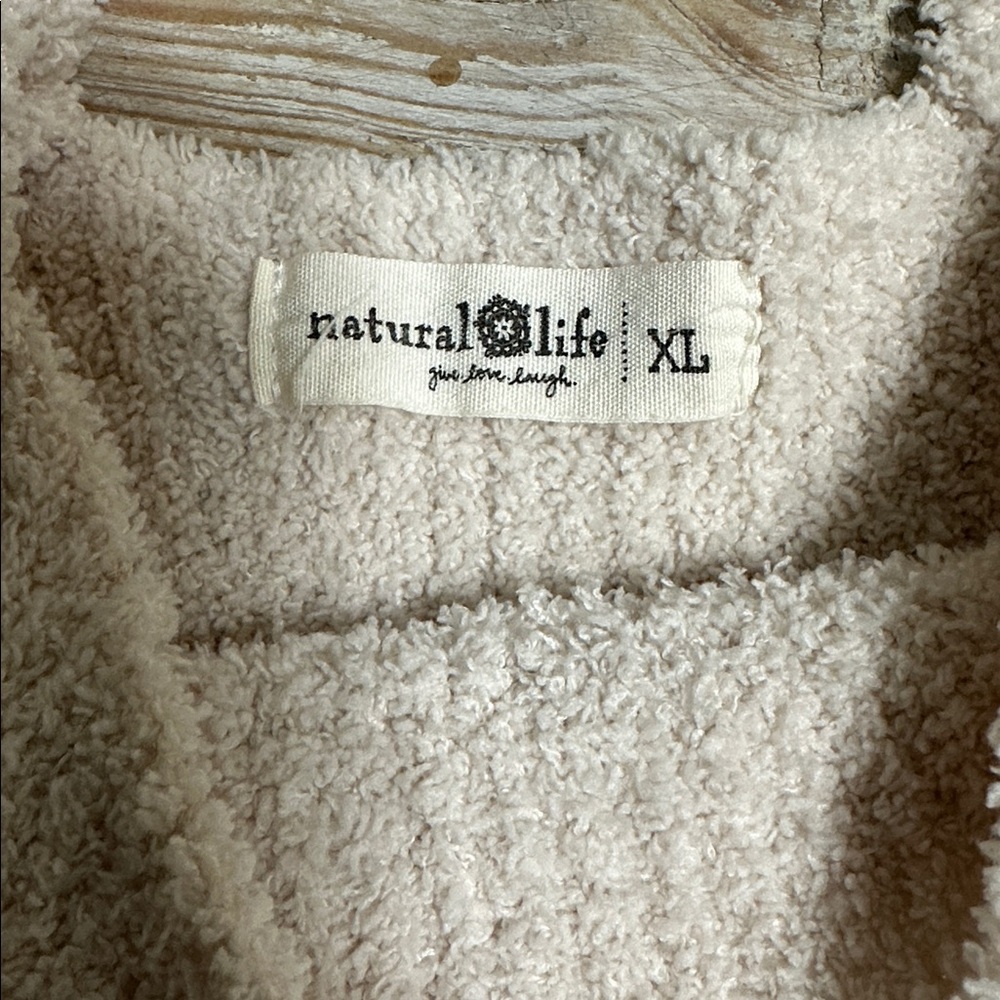 NATURAL LIFE Cream Cozy Up Soft Textured Knit Cropped Tank Top Neutral XL - Picture 2 of 6